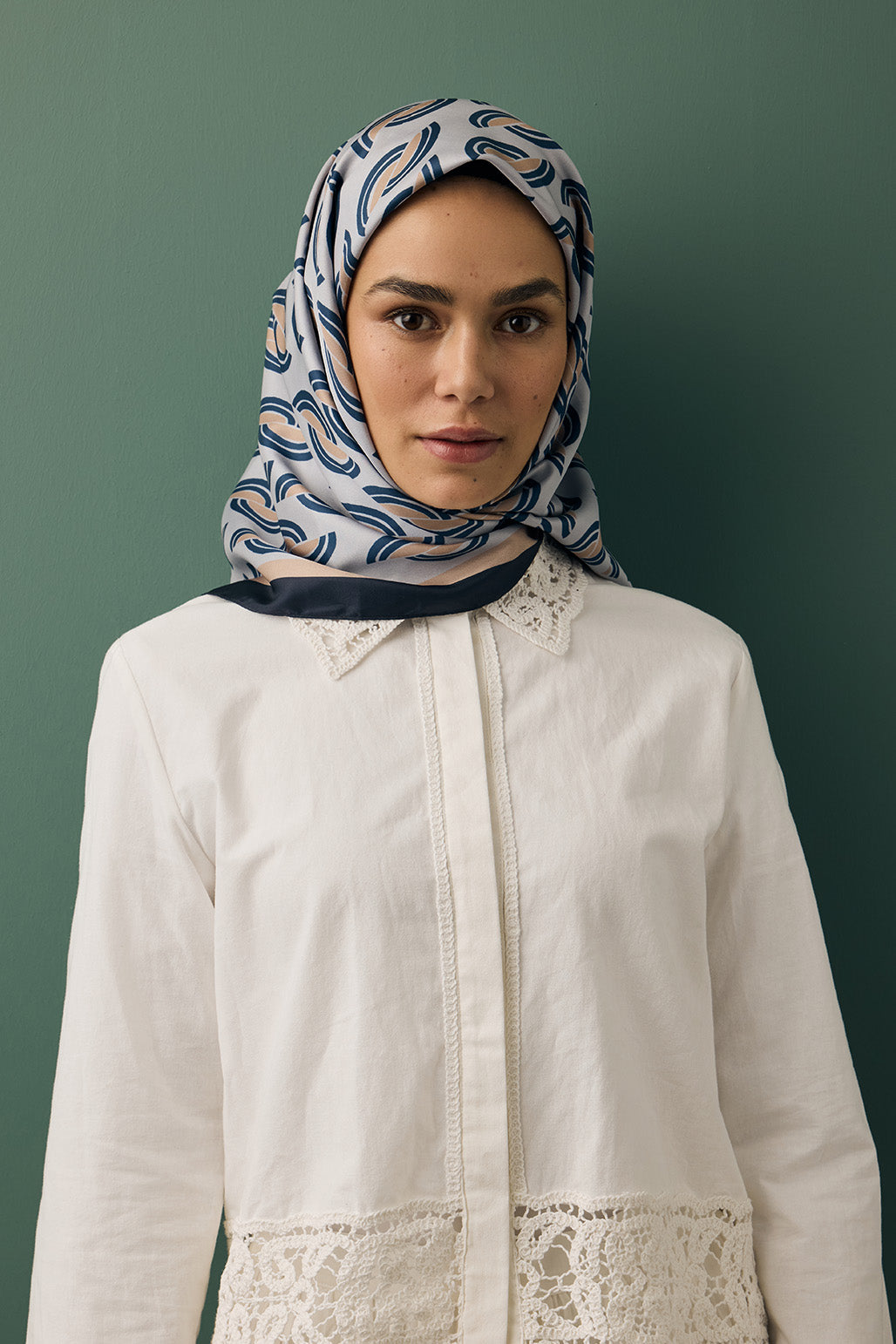 Twill İpek Eşarp Aura Bej