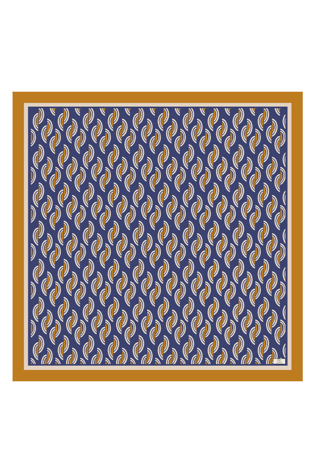 Desenli Twill İpek Eşarp Tarçın