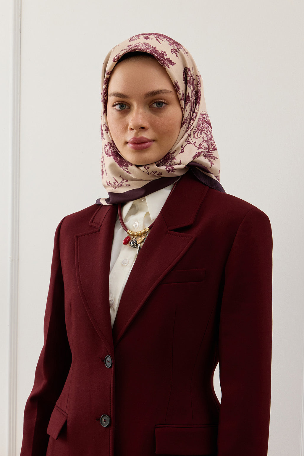 Twill İpek Eşarp Bordo
