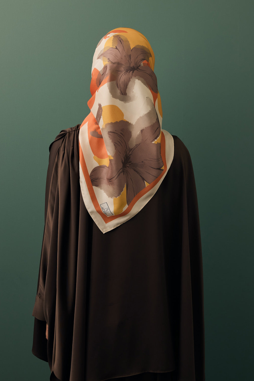 Twill ipek eşarp floral desenli bal köpüğü renkli