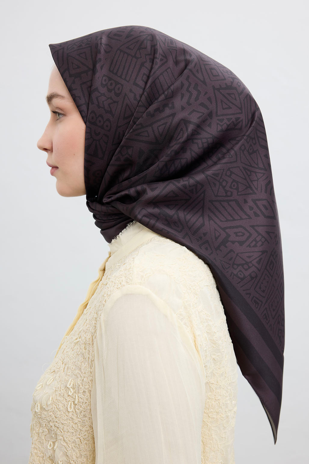 Twill İpek Eşarp Tina Kahve