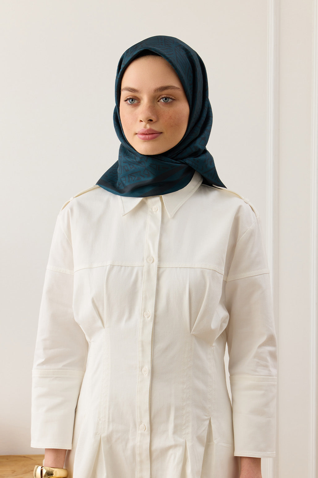 Twill İpek Eşarp Tina Petrol Yeşili