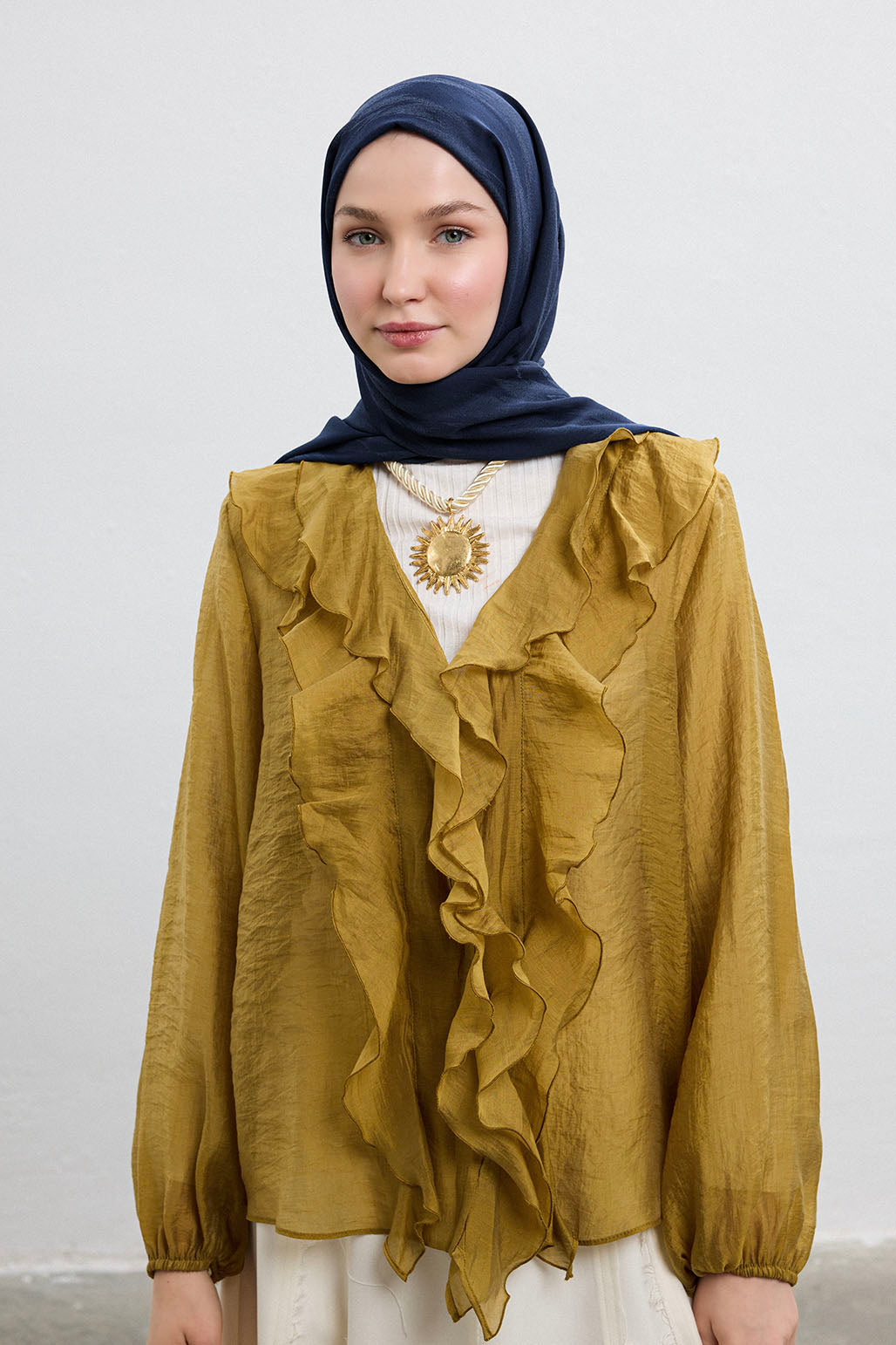Cotton Line Şal Lacivert