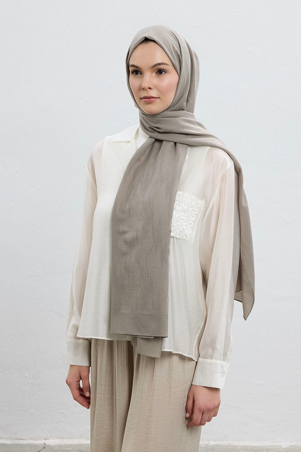 Cotton Line Şal Vizon
