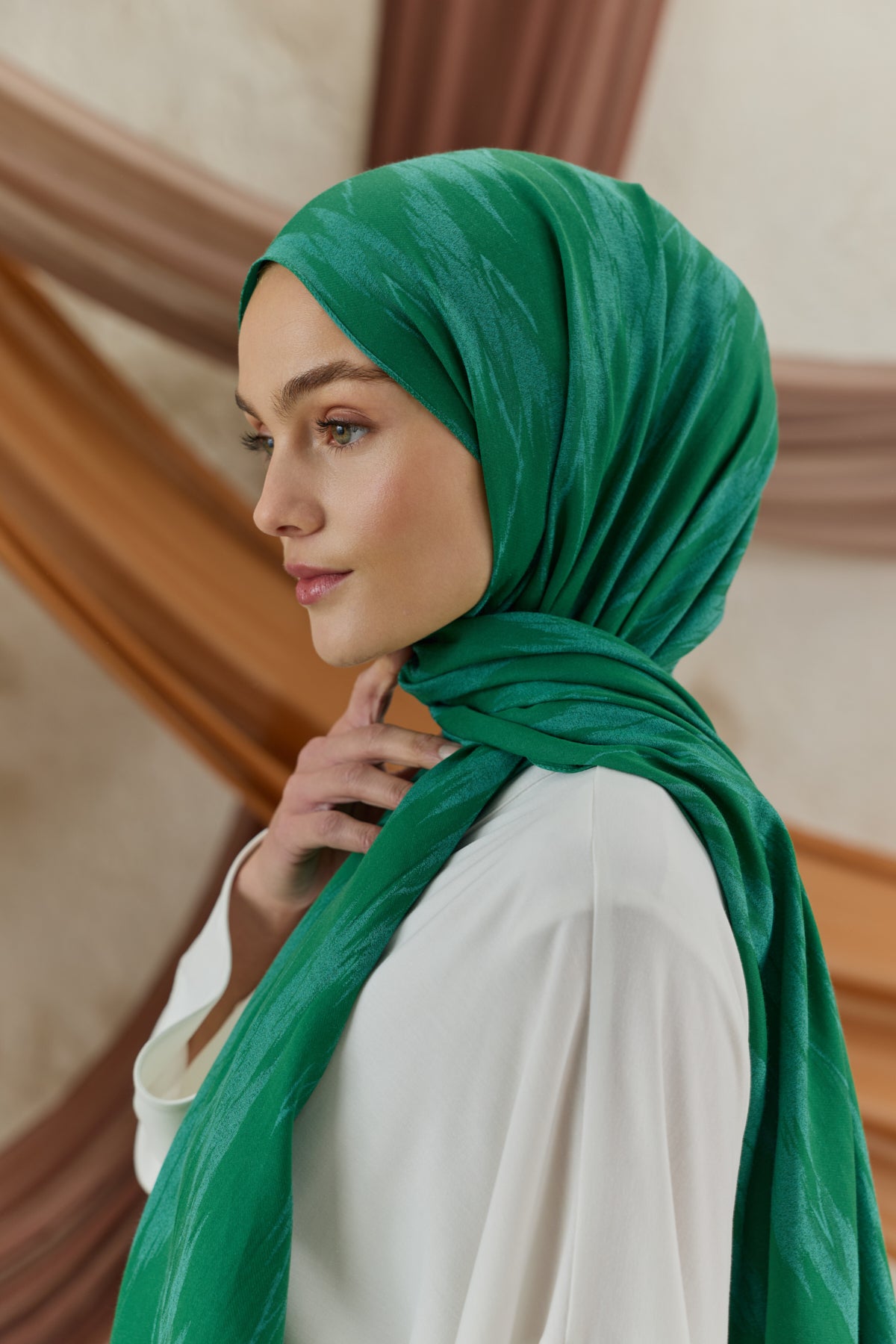 Cotton Line Şal Zümrüt Yeşili