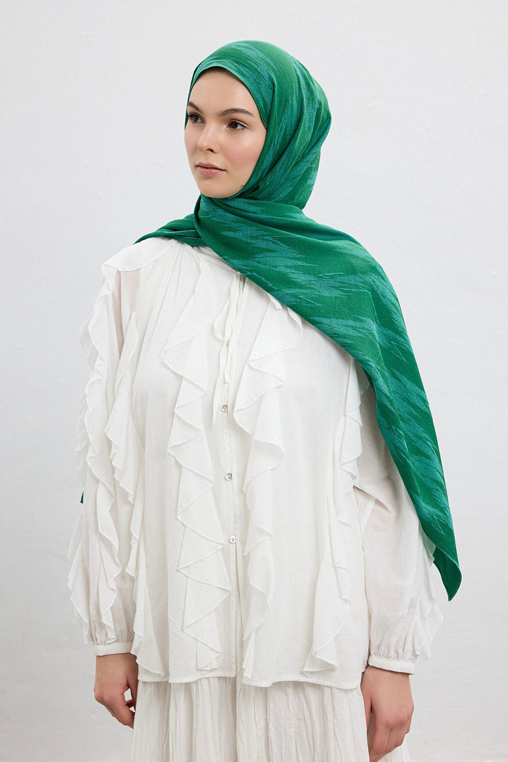 Cotton Line Şal Zümrüt Yeşili