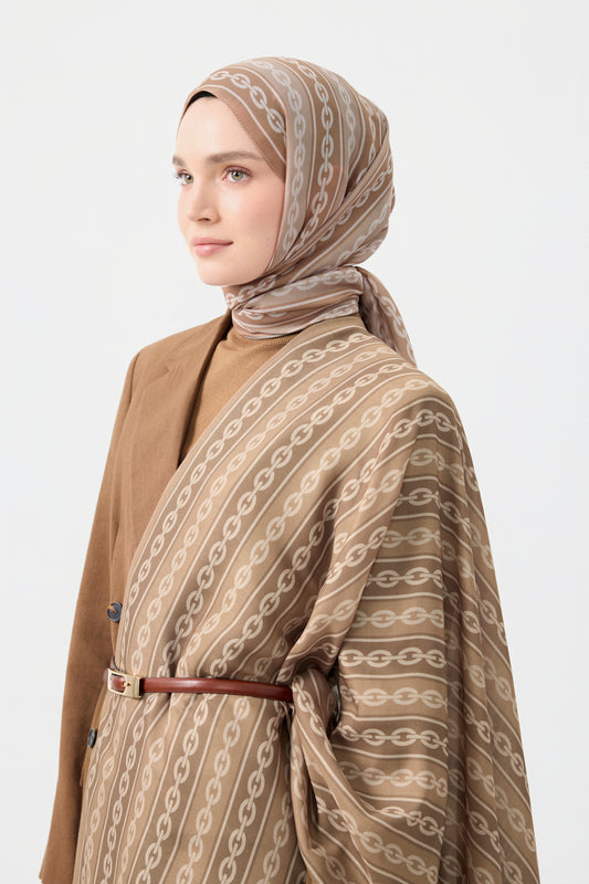 Cotton Twill Şal Chain Camel