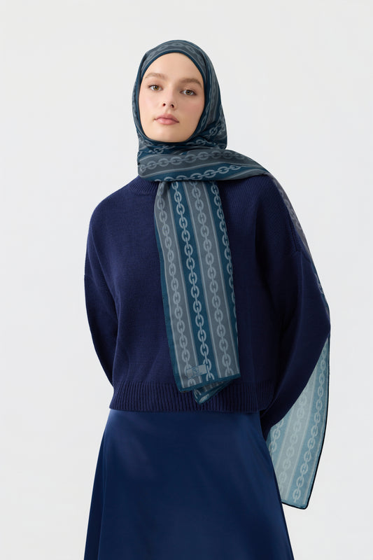 Cotton Twill Şal Chain İndigo