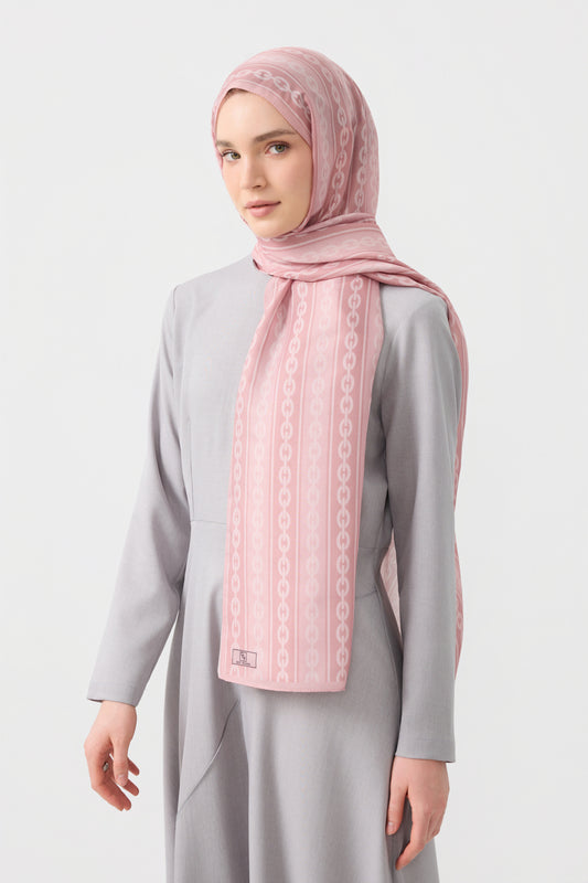 Cotton Twill Şal Chain Pembe