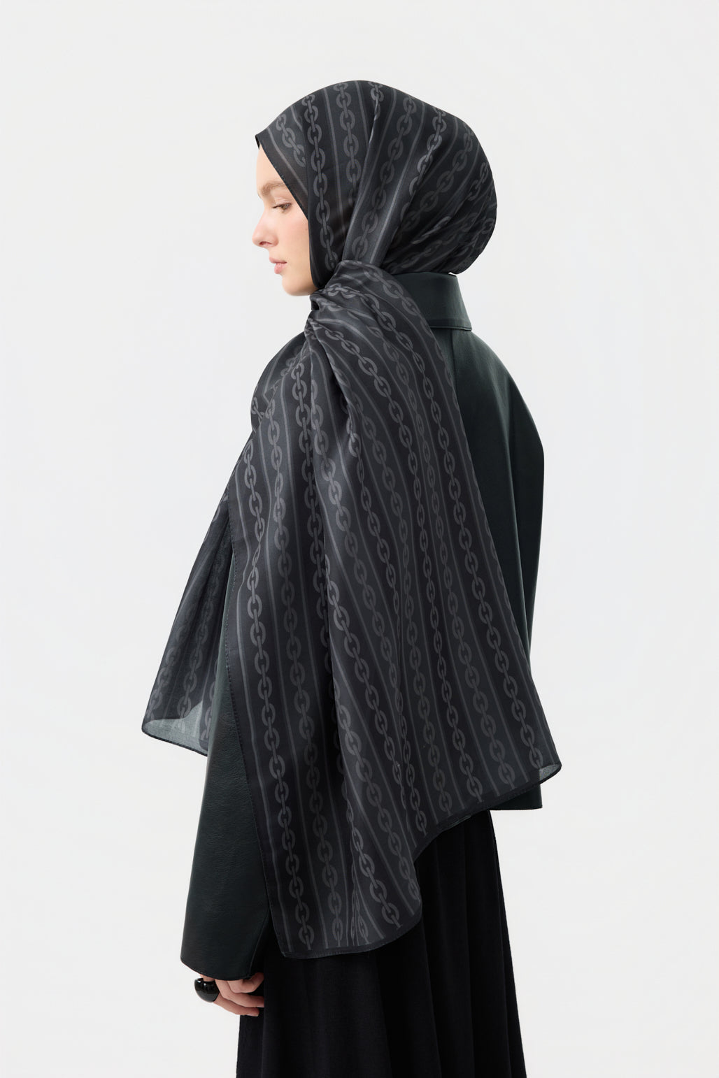 Cotton Twill Şal Chain Siyah