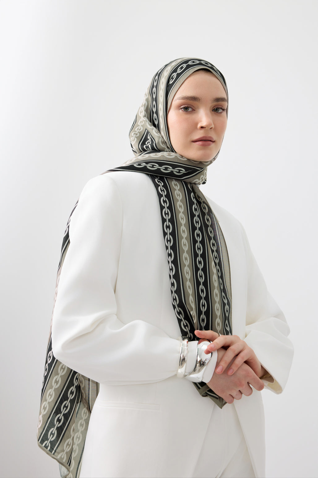 Cotton Twill Şal Chain Taş