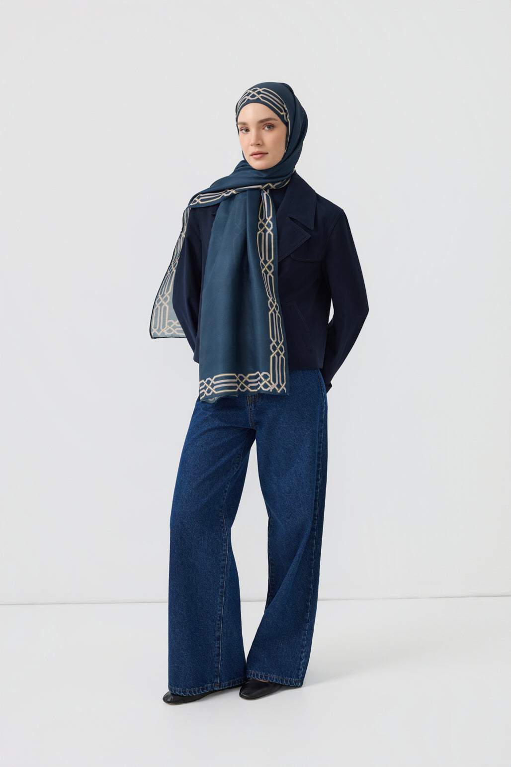 Cotton Twill Şal İnterlock İndigo