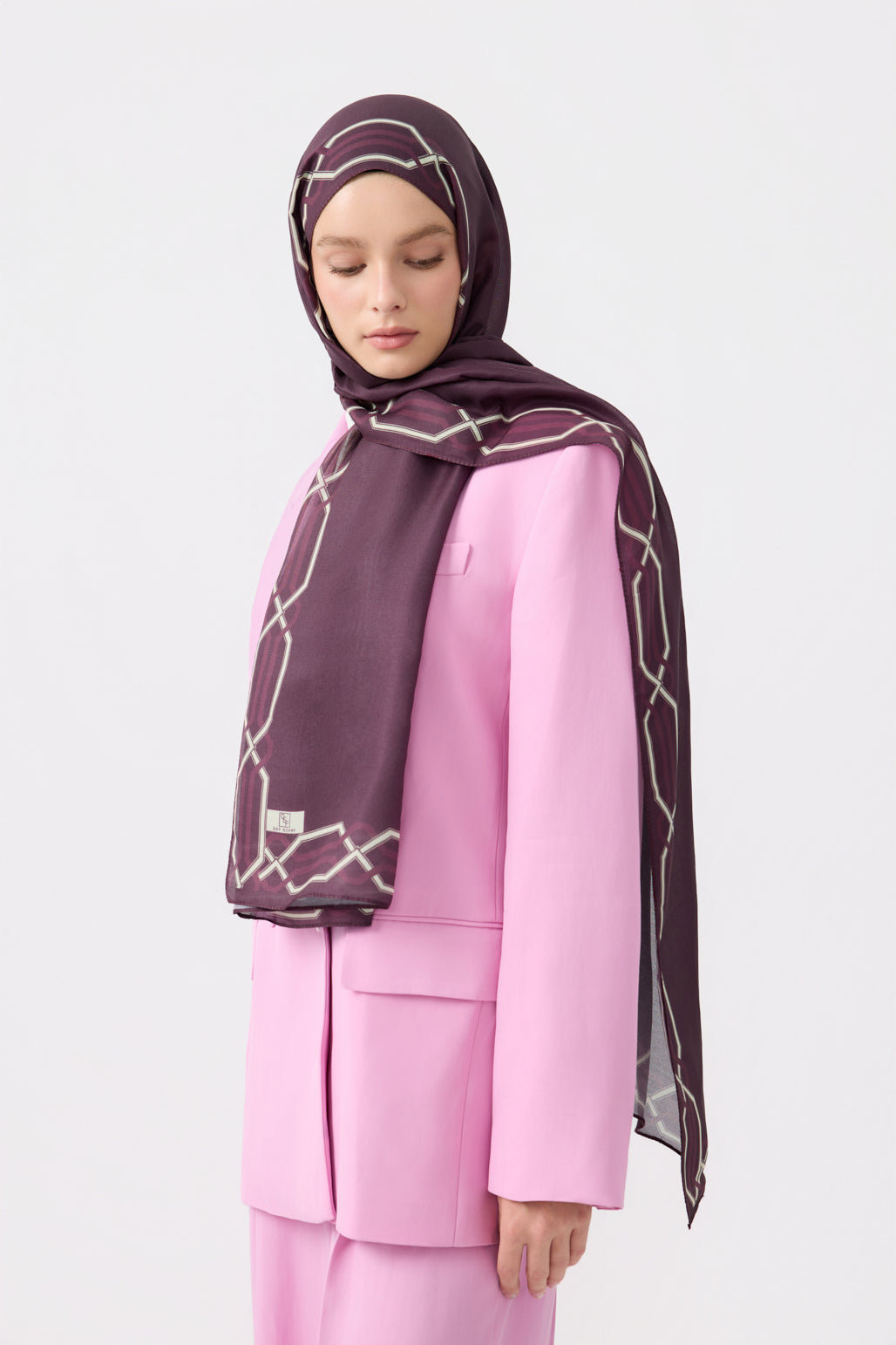 Cotton Twill Şal İnterlock Mürdüm