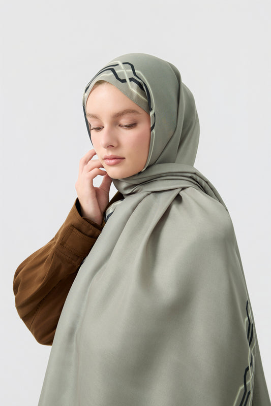 Cotton Twill Şal İnterlock Taş