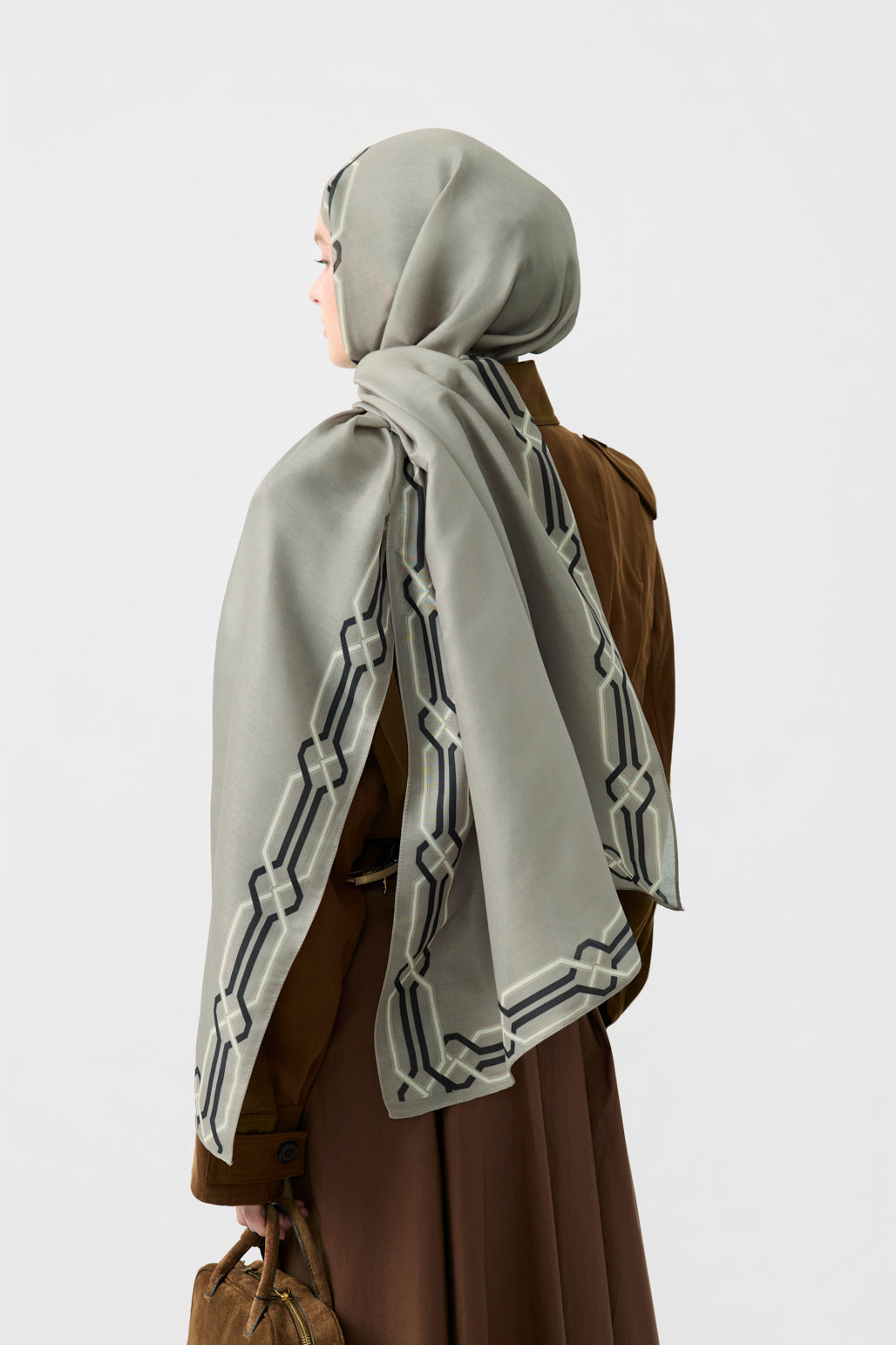 Cotton Twill Şal İnterlock Taş