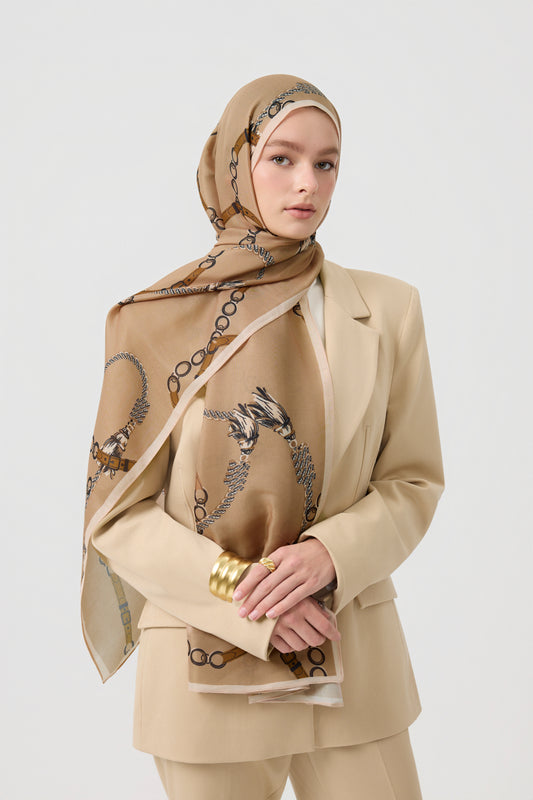 Cotton Twill Şal Linkage Camel