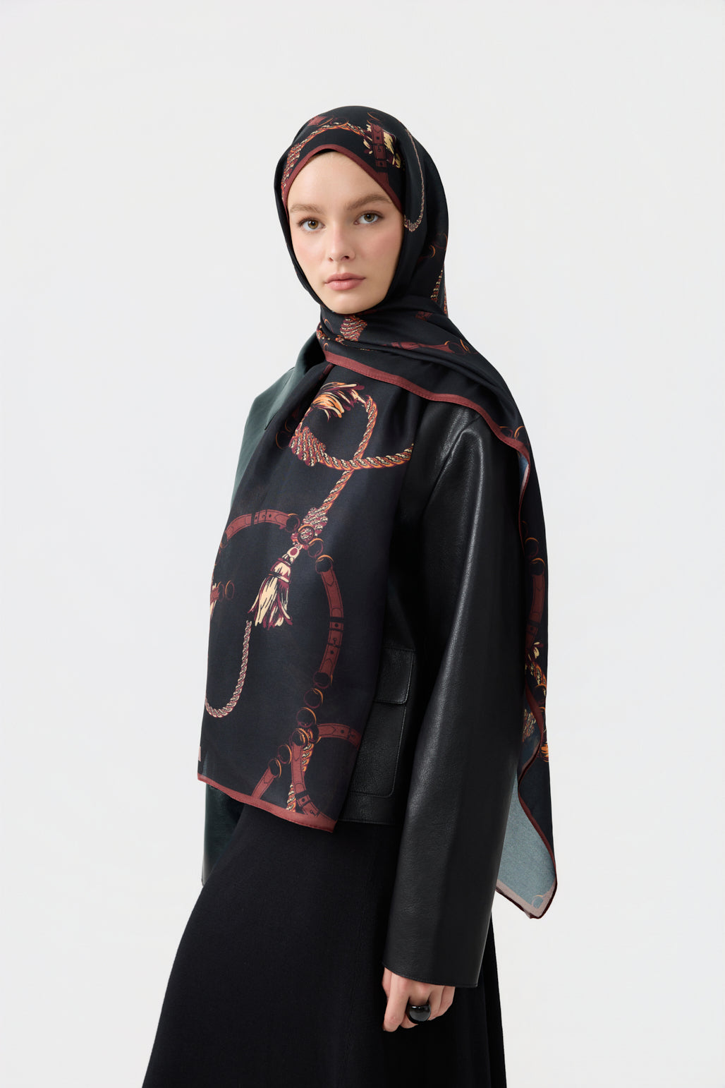 Cotton Twill Şal Linkage Kızıl Kahve