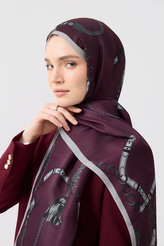 Cotton Twill Şal Linkage Mürdüm