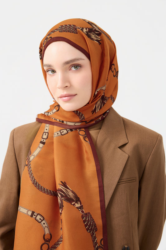 Cotton Twill Şal Linkage Orange