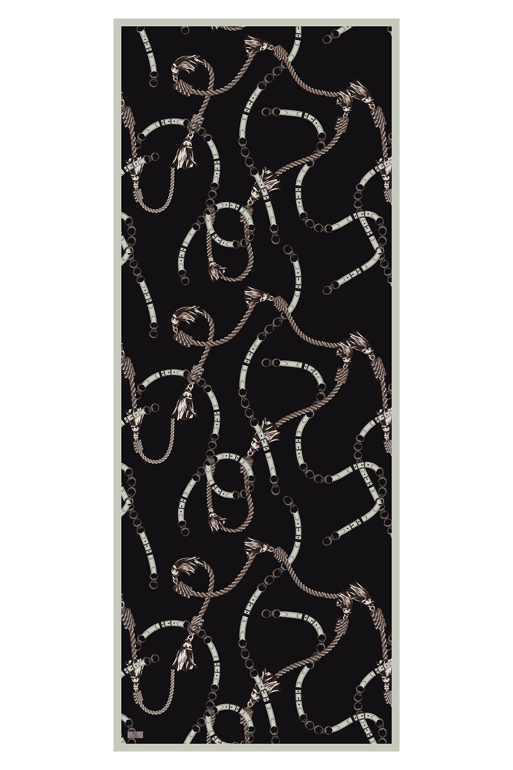 Cotton Twill Şal Linkage Siyah