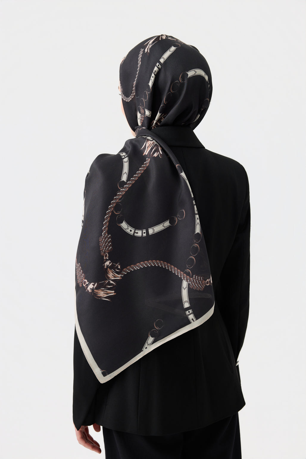 Cotton Twill Şal Linkage Siyah