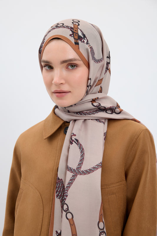 Cotton Twill Şal Linkage Taş