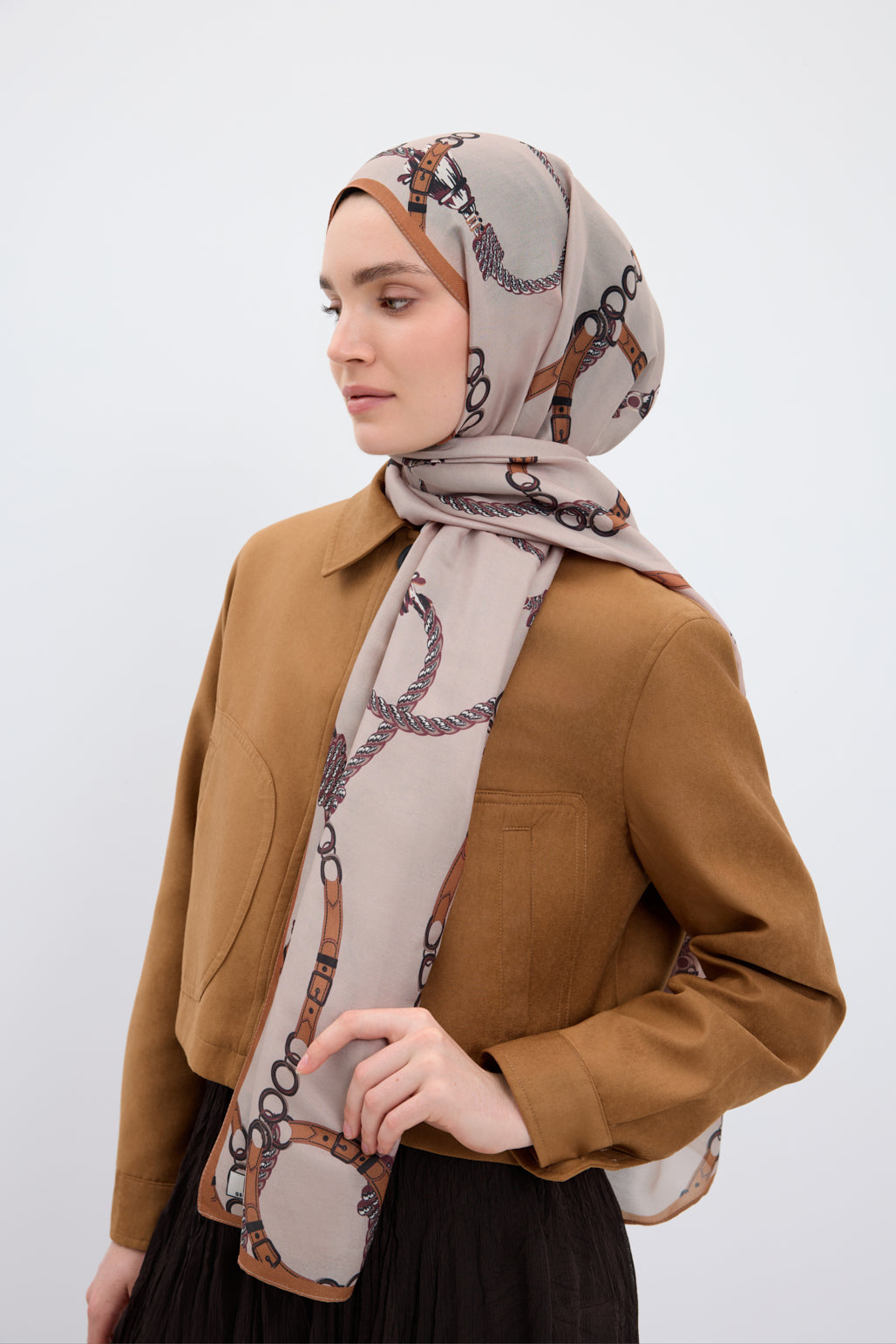 Cotton Twill Şal Linkage Taş