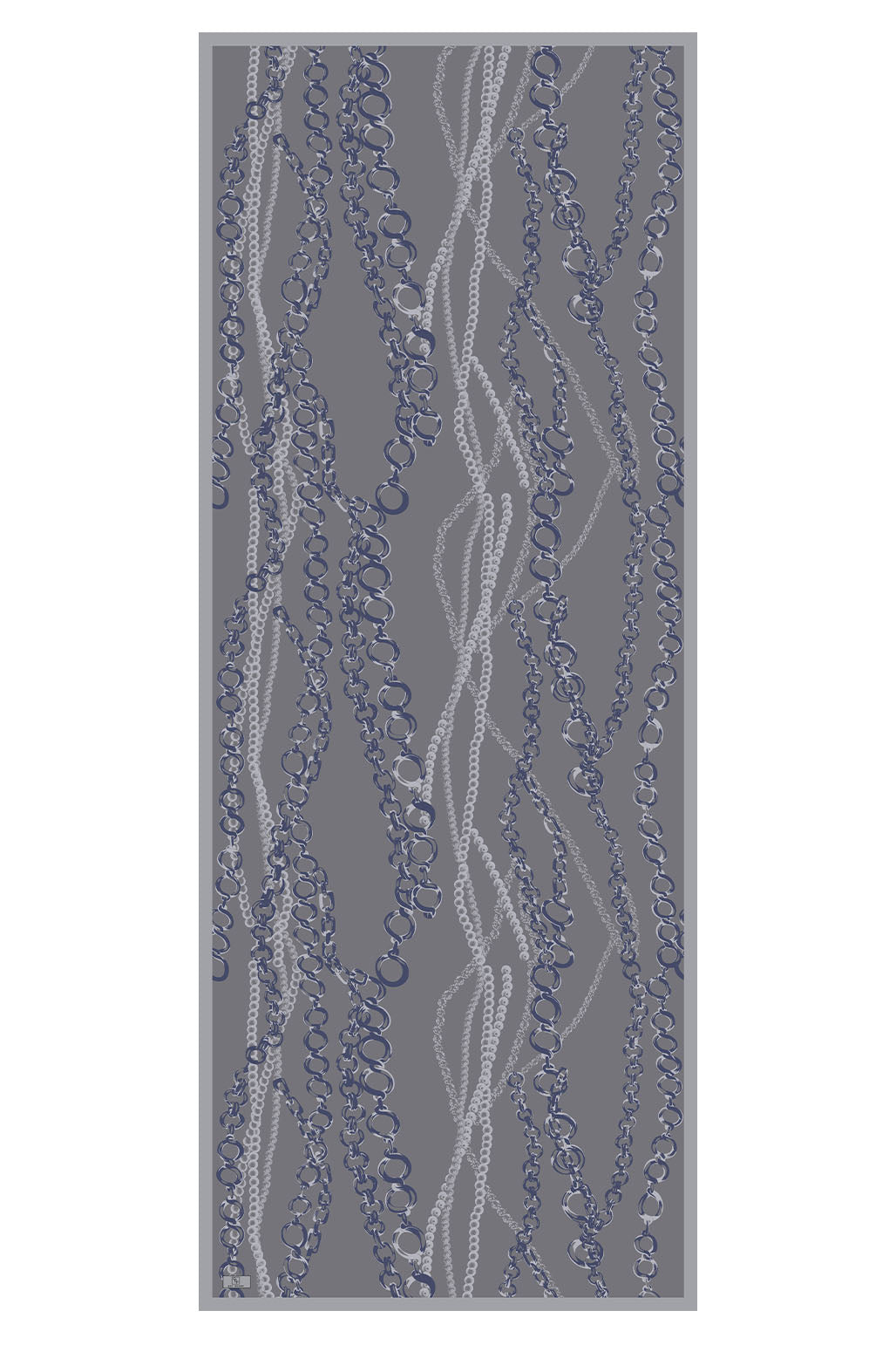 Cotton Twill Şal Loop Line Gümüş