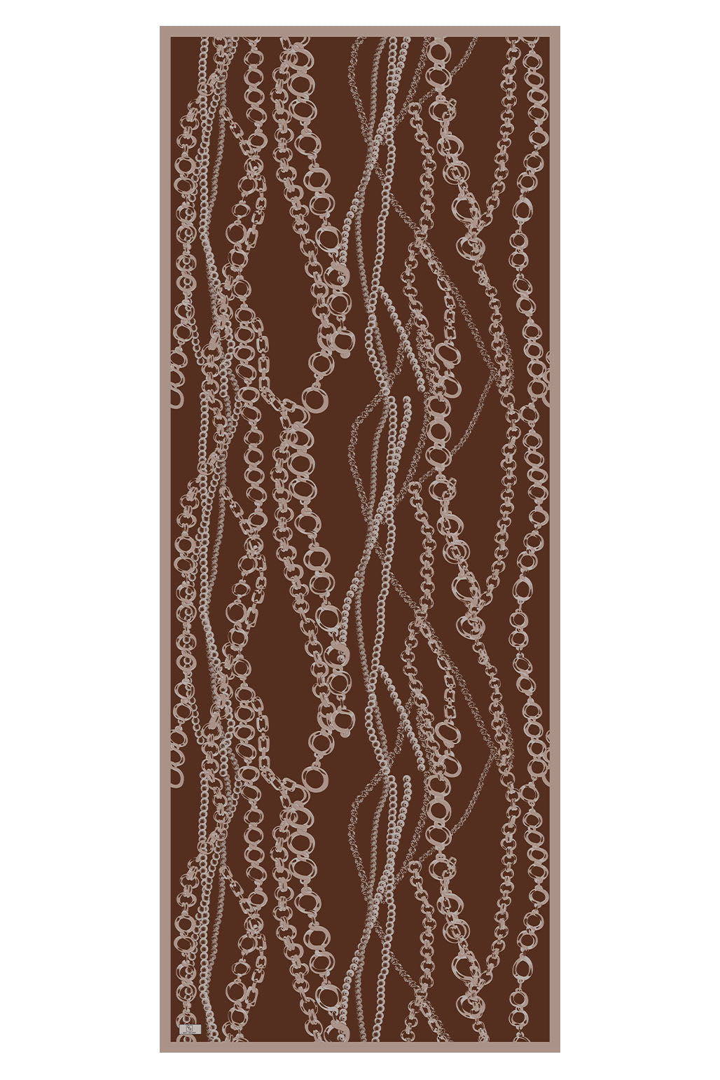 Cotton Twill Şal Loop Line Kızıl Kahve