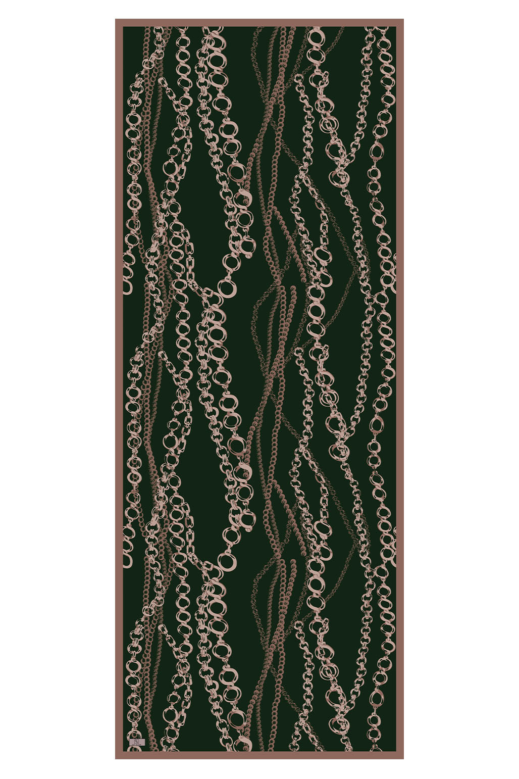 Cotton Twill Şal Loop Line Koyu Yeşil