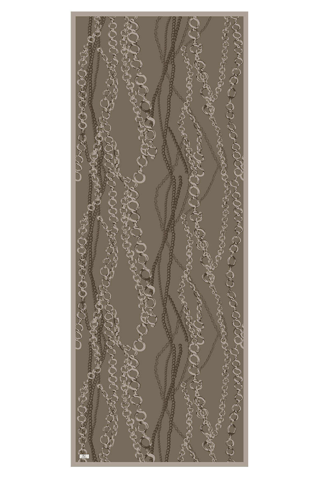Cotton Twill Şal Loop Line Sütlü Kahve