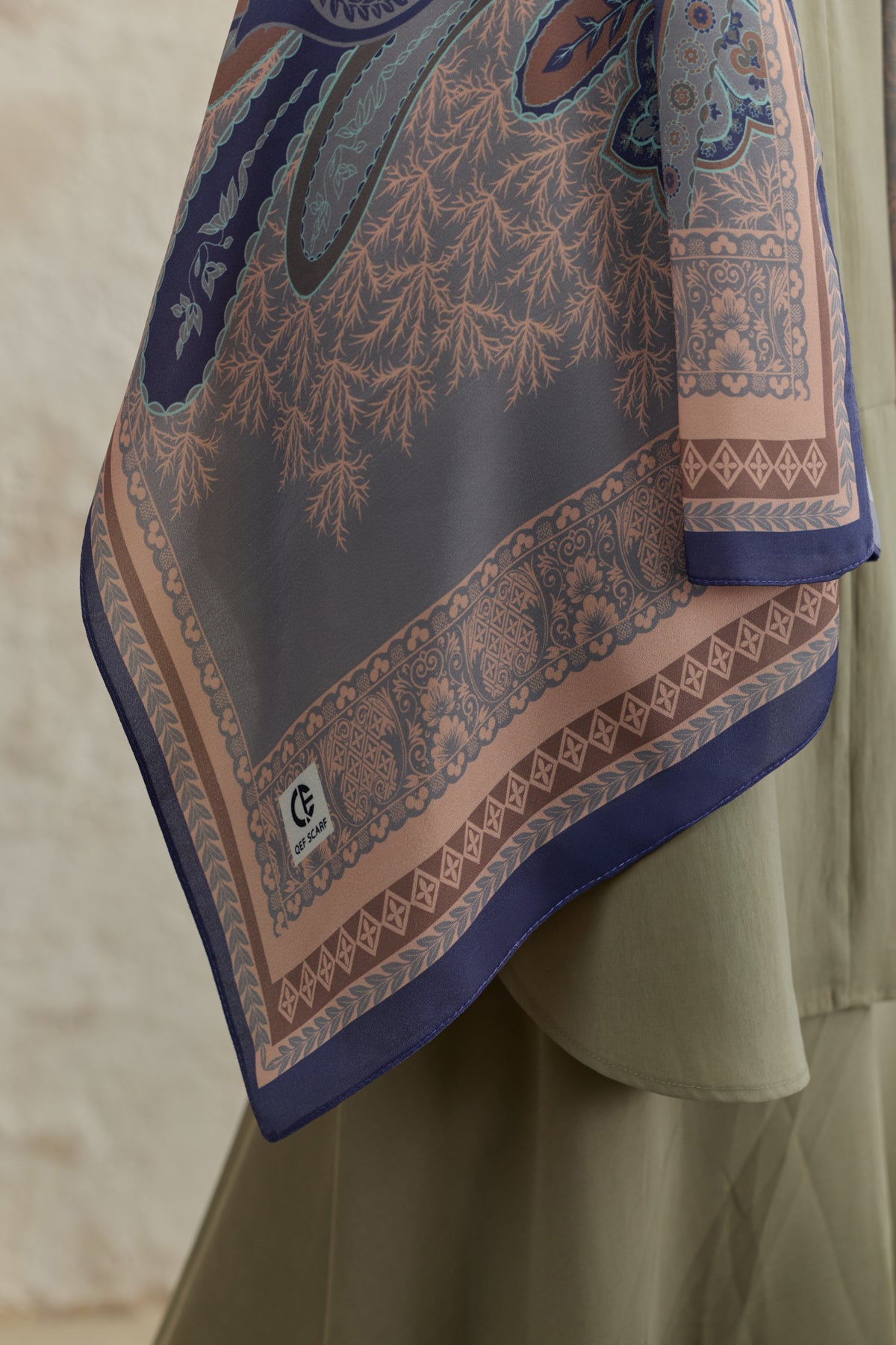 Cupra Prive Desenli Şal Blossom Lavanta