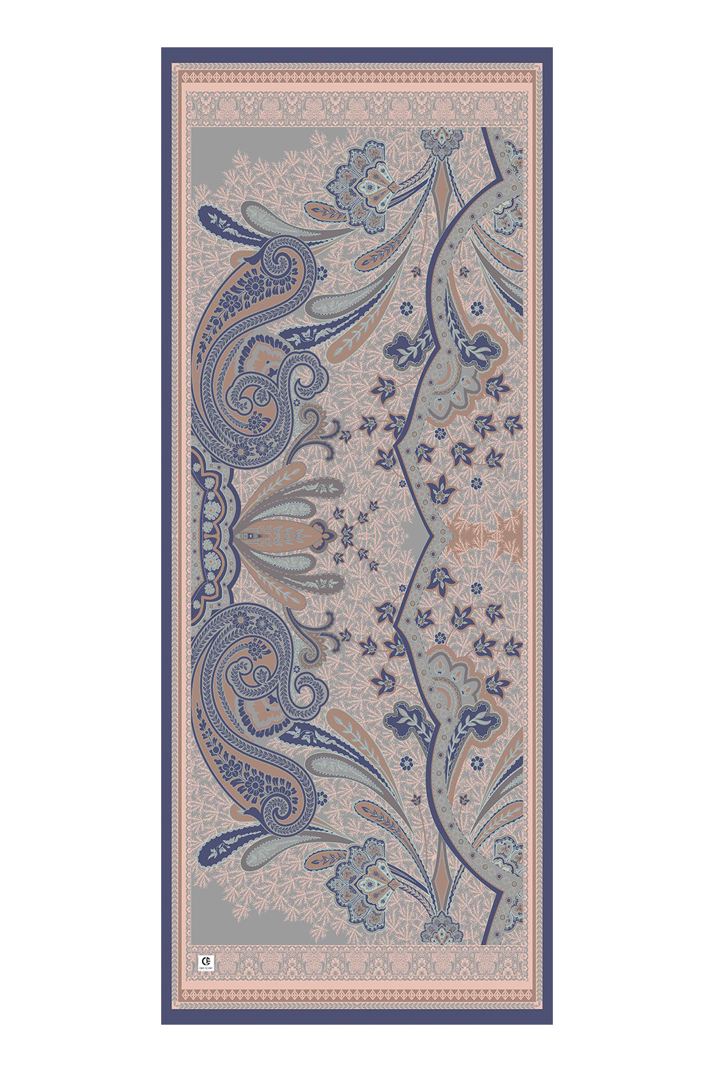 Cupra Prive Desenli Şal Blossom Lavanta