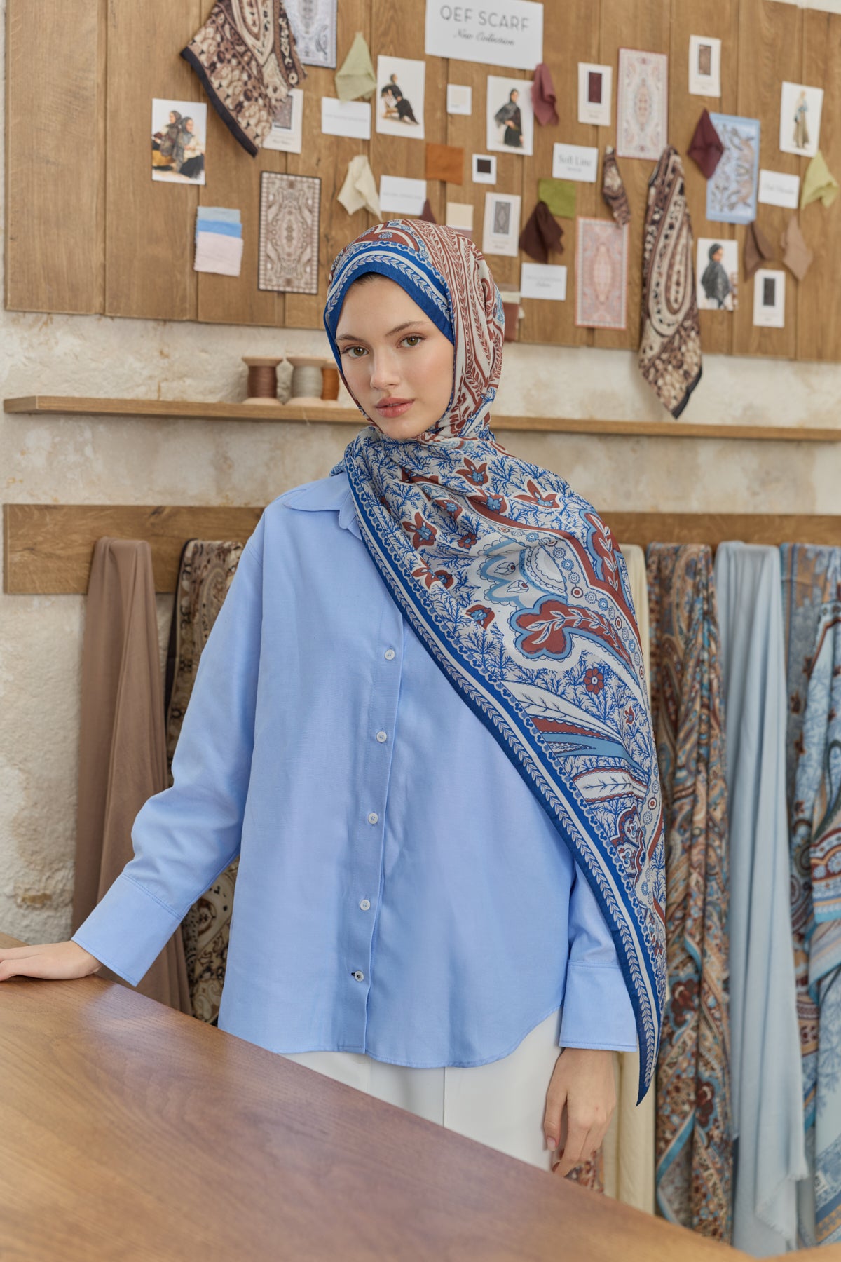 Cupra Prive Desenli Şal Blossom Parlament