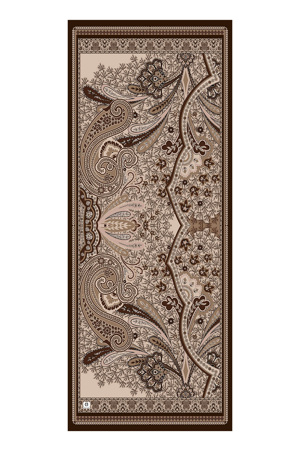 Cupra Prive Desenli Şal Blossom Vizon