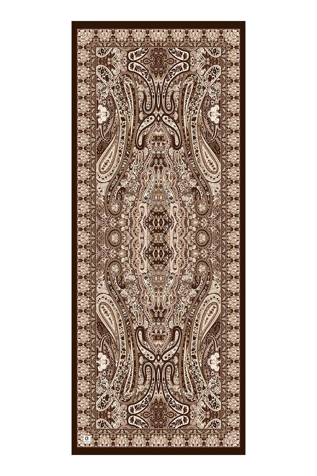 Cupra Prive Desenli Şal Saga Çikolata Kahve