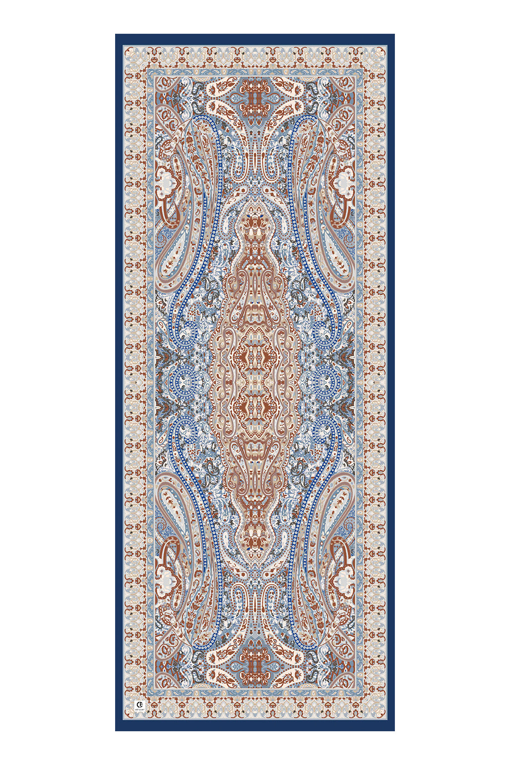 Cupra Prive Desenli Şal Saga Kot Mavi