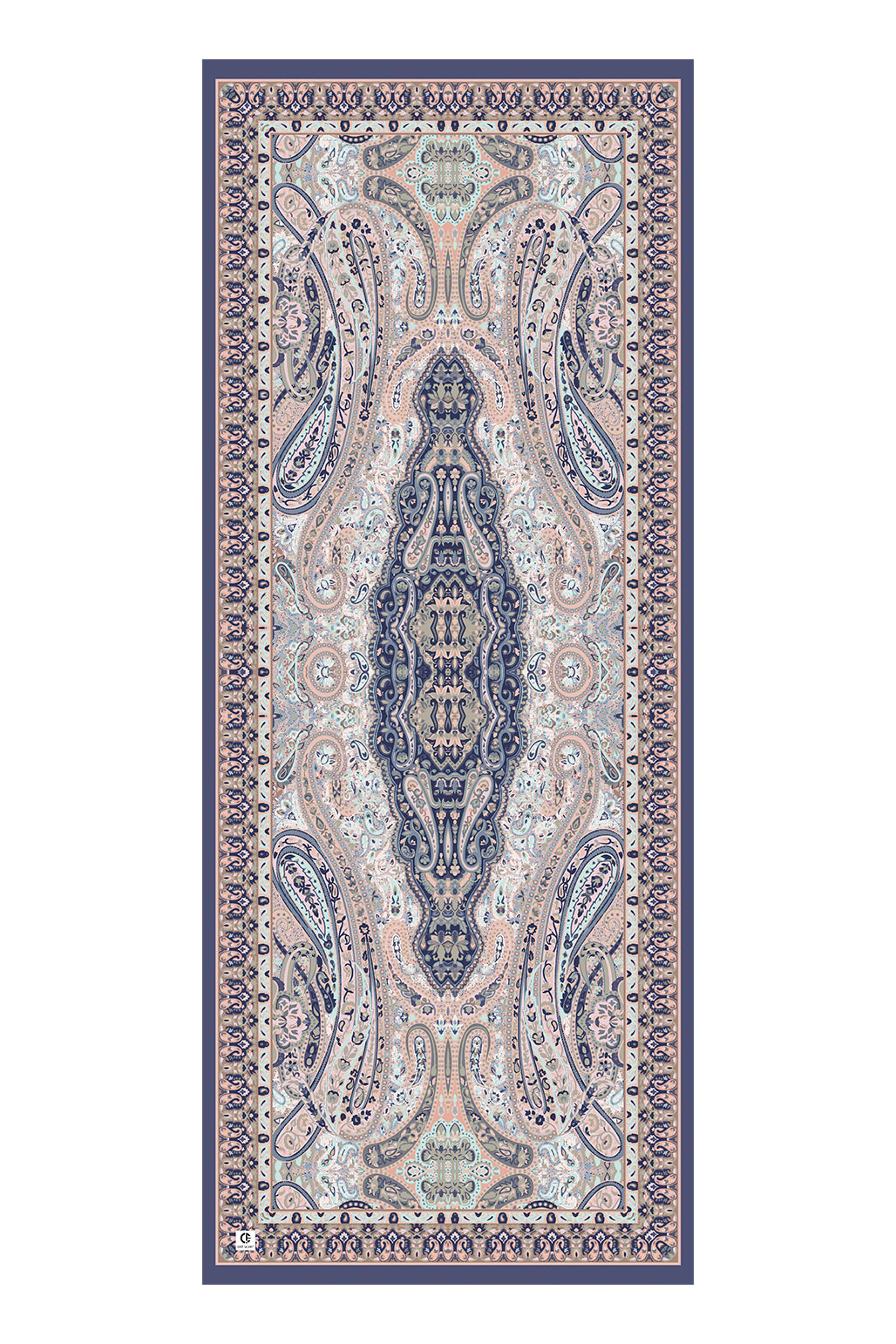 Cupra Prive Desenli Şal Saga Morcivert