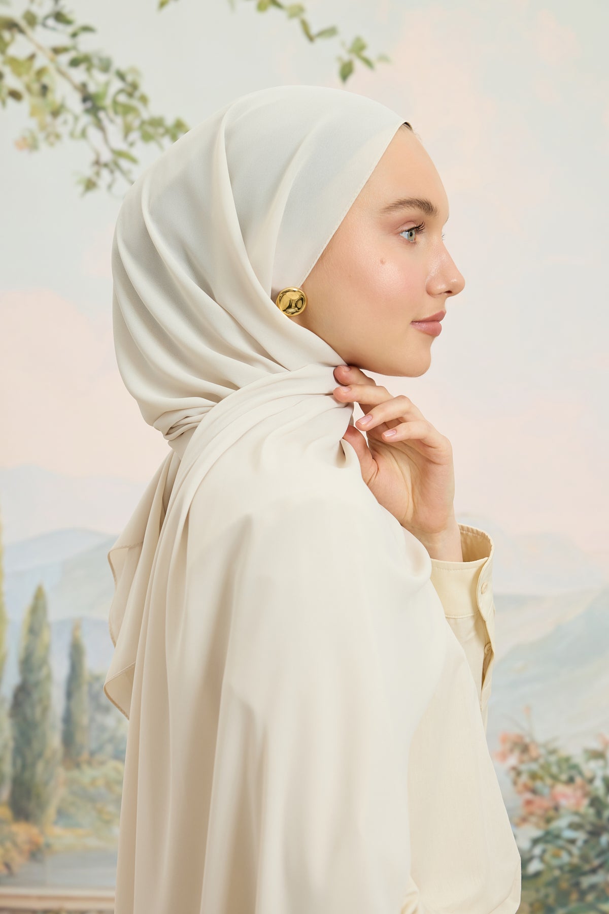 Daily Krep Şal Koyu Krem