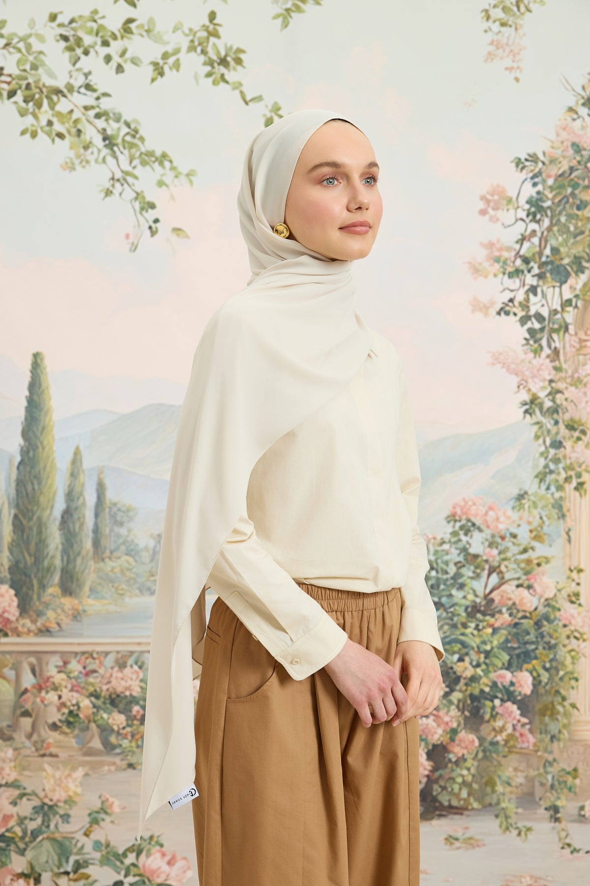 Daily Krep Şal Koyu Krem