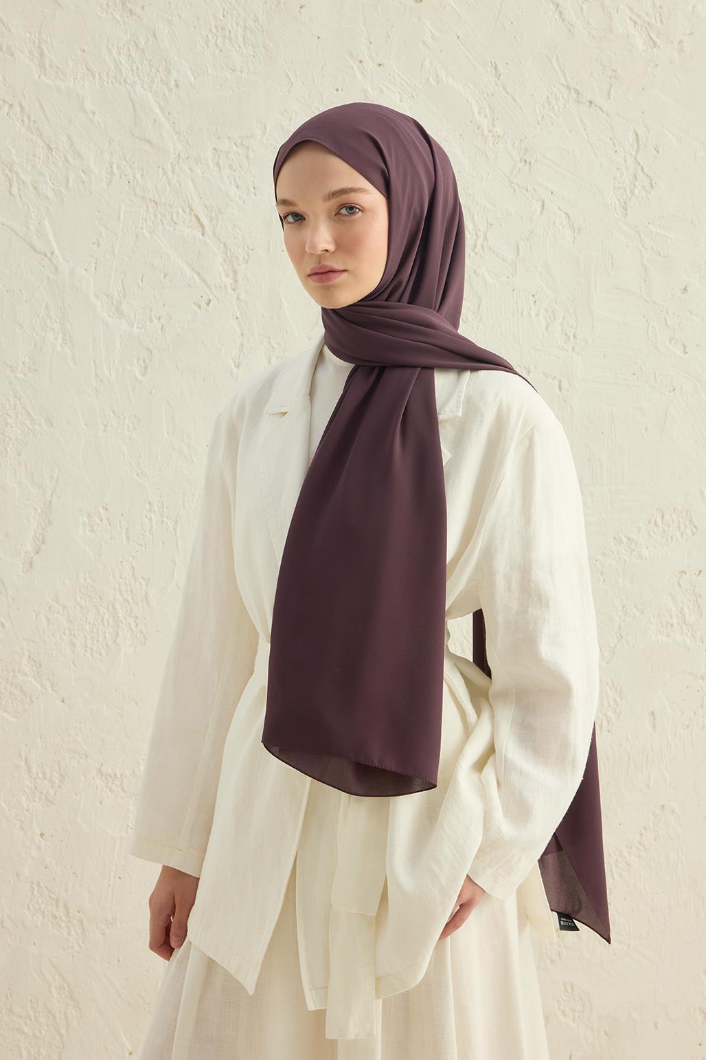 Daily Krep Şal Patlıcan Moru