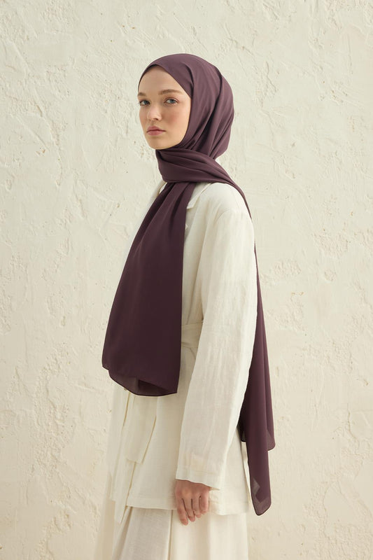 Daily Krep Şal Patlıcan Moru