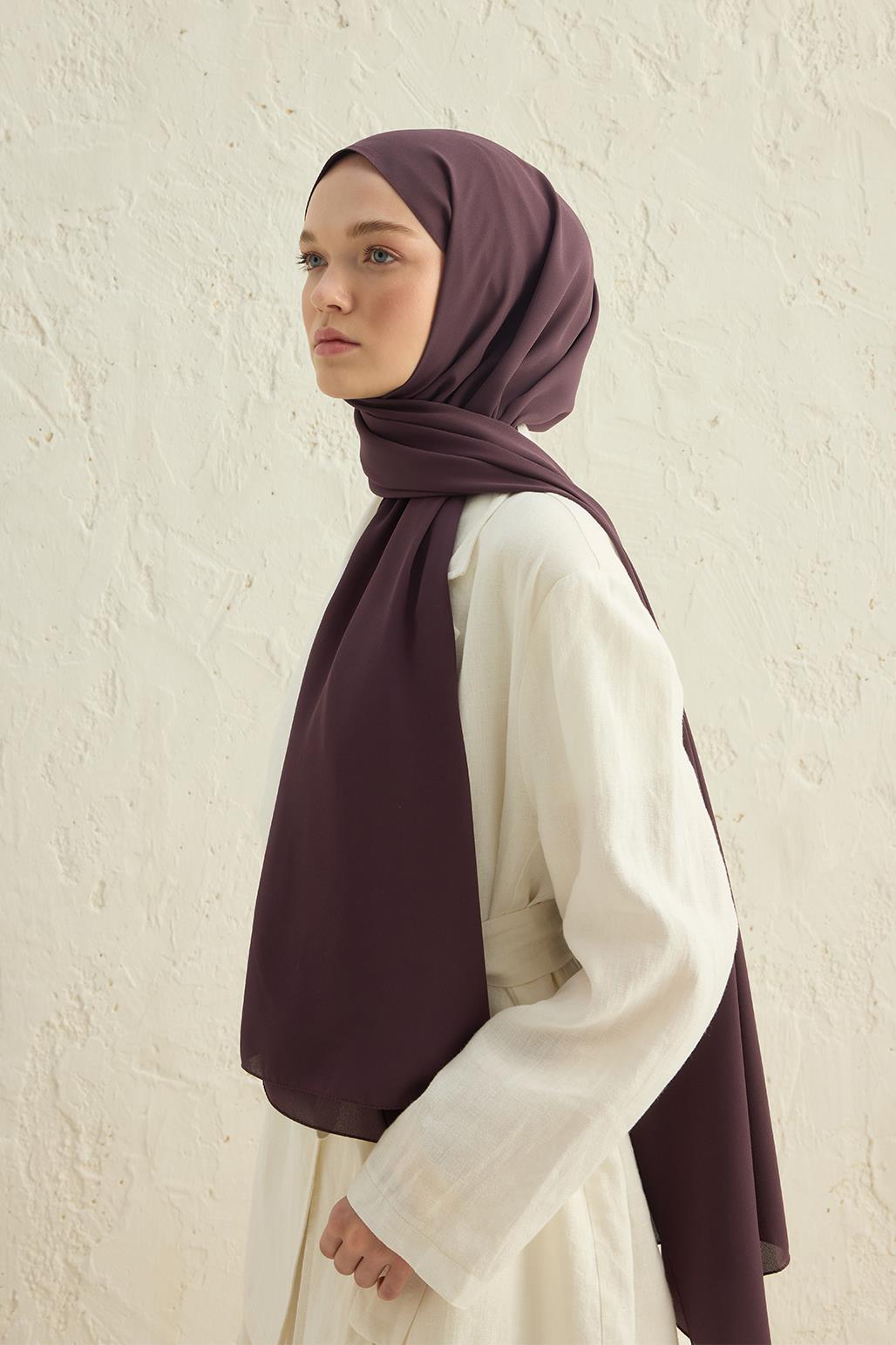 Daily Krep Şal Patlıcan Moru