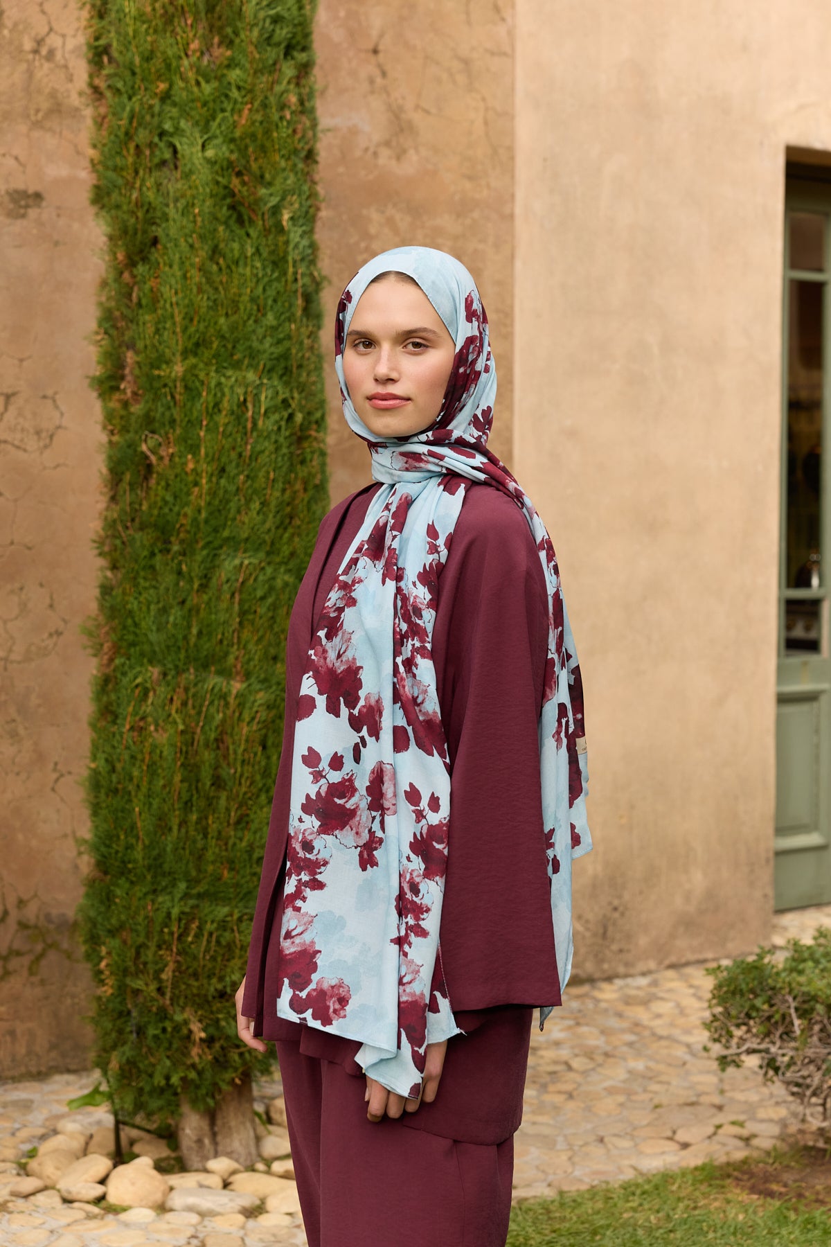 Deluxe Summer Flow Şal Bordo