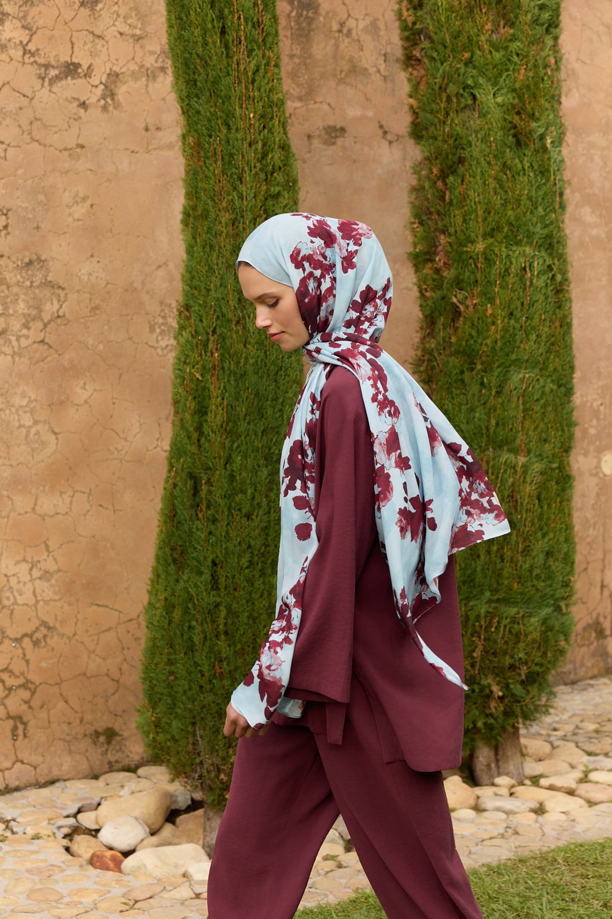 Deluxe Summer Flow Şal Bordo