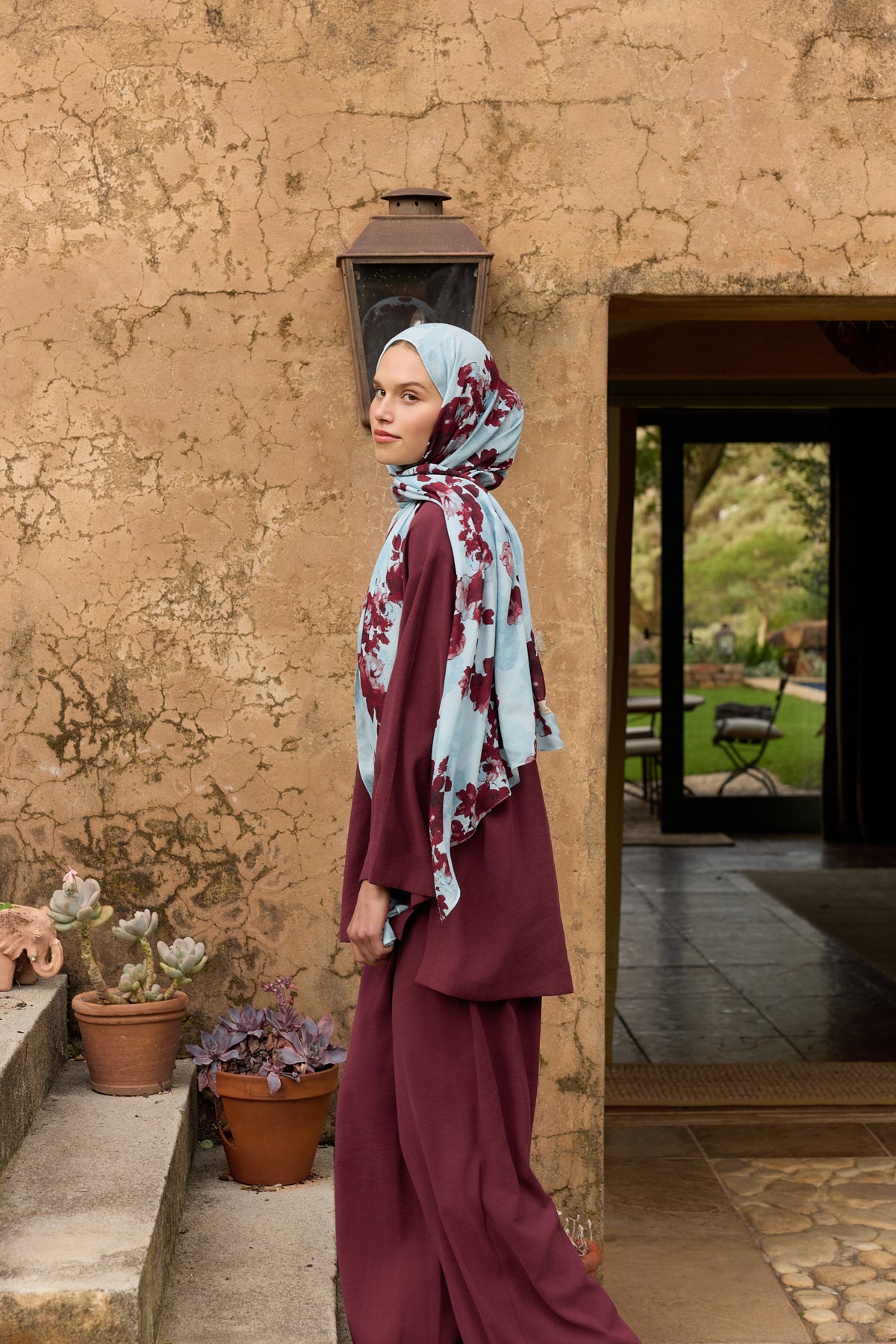 Deluxe Summer Flow Şal Bordo