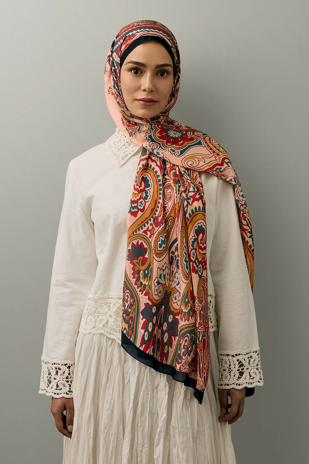 Deluxe Desenli Şal Tarçın