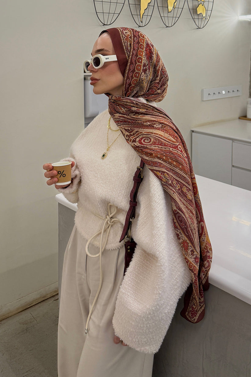 Deluxe Summer Şal Noa Bordo