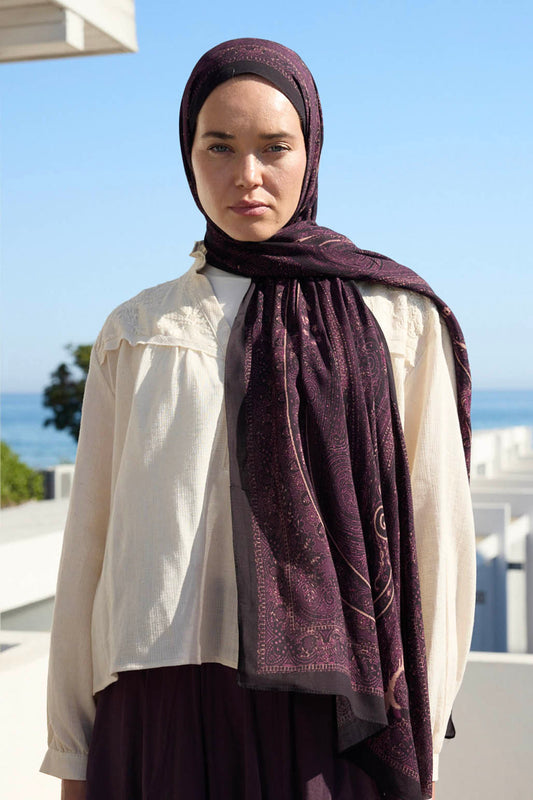 Deluxe Summer Şal Noa Mürdüm