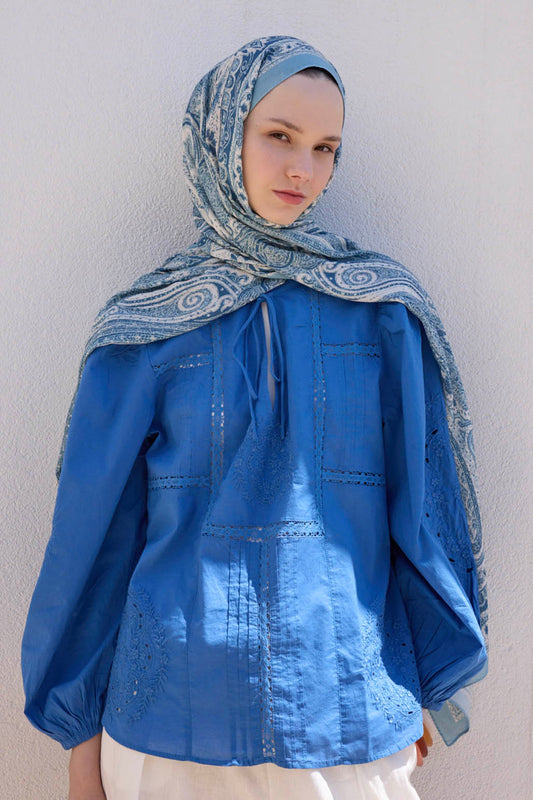 Deluxe Summer Şal Noa Soft Mavi